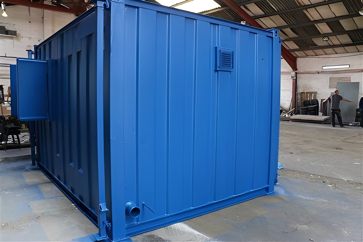 13ft x 9ft Site Office With Toilet Blue - Colli Trans Containers