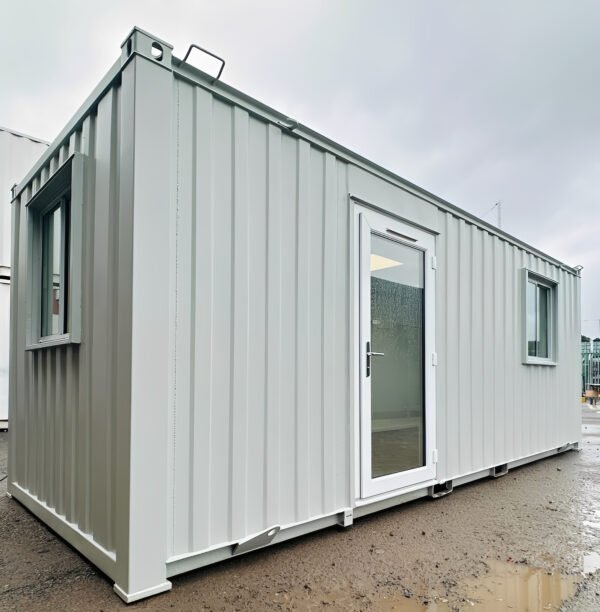 21ft x 8ft Custom Office Cabin – Refurbished Portable Building with A/C & Glazed Door - Colli Trans Containers