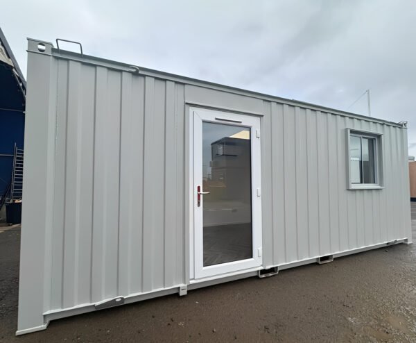 21ft x 8ft Custom Office Cabin – Refurbished Portable Building with A/C & Glazed Door - Colli Trans Containers