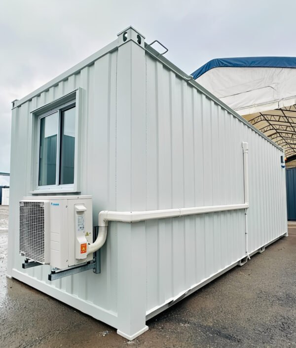 21ft x 8ft Custom Office Cabin – Refurbished Portable Building with A/C & Glazed Door - Colli Trans Containers