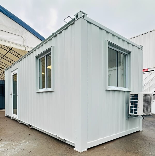 21ft x 8ft Custom Office Cabin – Refurbished Portable Building with A/C & Glazed Door - Colli Trans Containers