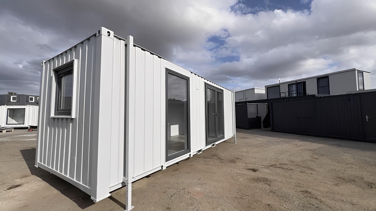 24ft x 9ft Site Office with Toilet – Sales Office / Marketing Suite / Portable Site Cabin - Colli Trans Containers