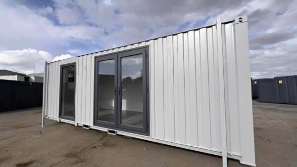 24ft x 9ft Site Office with Toilet – Sales Office / Marketing Suite / Portable Site Cabin - Colli Trans Containers