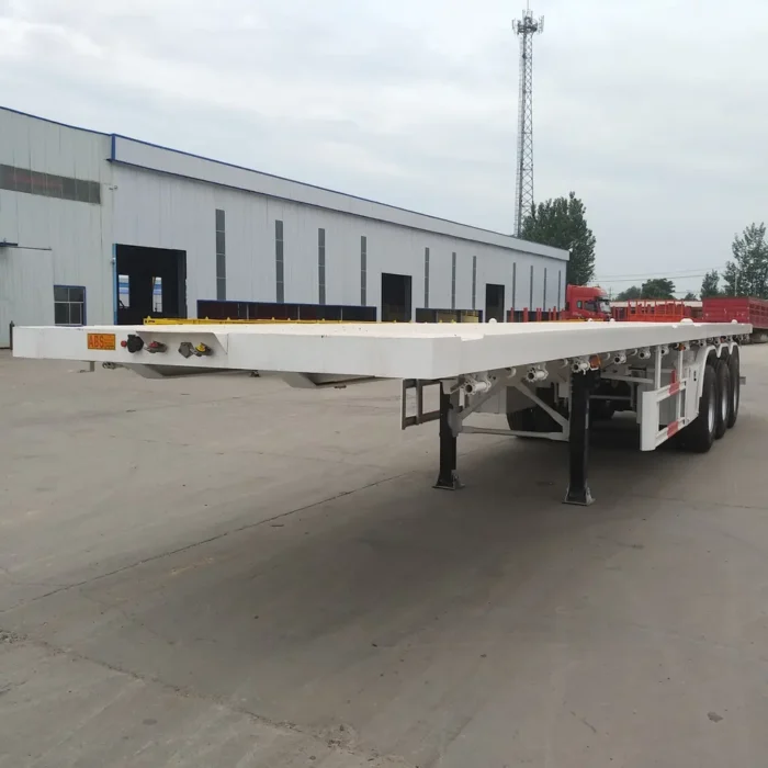 3 Axle Transport 20ft 40ft Container Flatbed Semi Trailer For Sale - OneStop Container Store