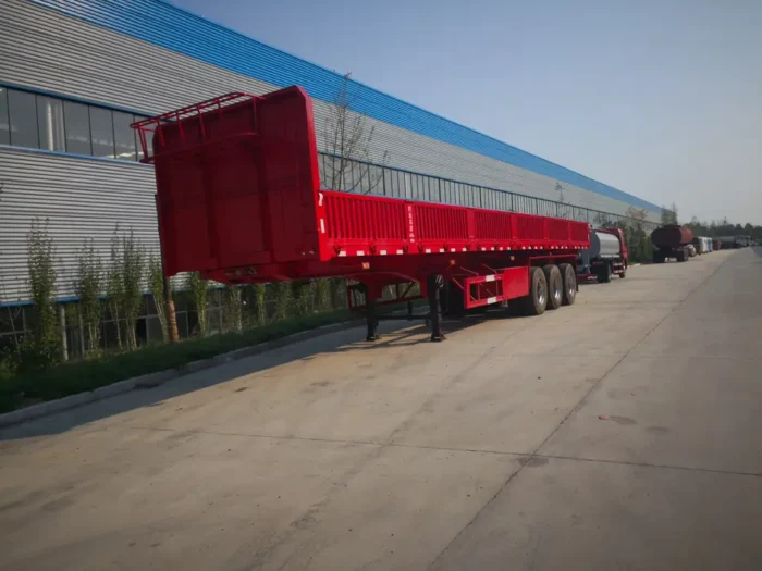 3 Axles 40 Foot Container Tray Cargo Semi Trailer with Side Cover - OneStop Container Store