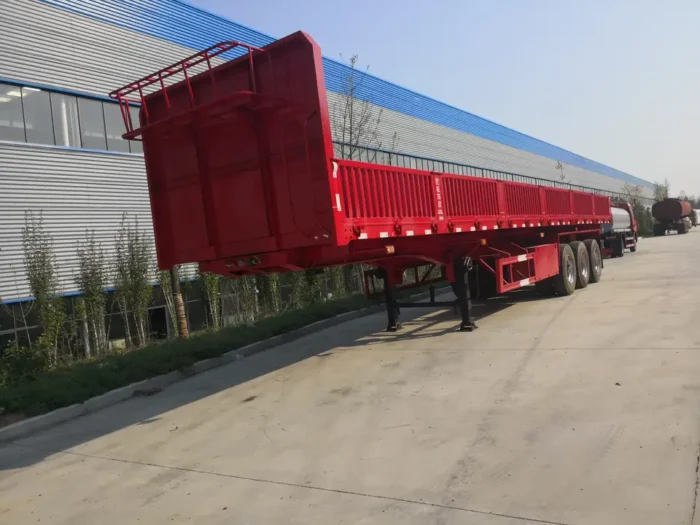 3 Axles 40 Foot Container Tray Cargo Semi Trailer with Side Cover - OneStop Container Store