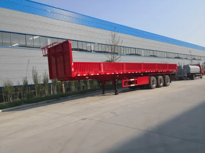 3 Axles 40 Foot Container Tray Cargo Semi Trailer with Side Cover - OneStop Container Store