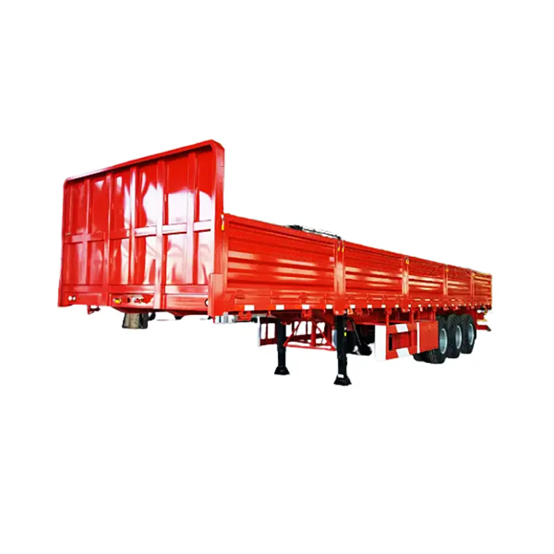 3 Axles 40 Foot Container Tray Cargo Semi Trailer with Side Cover - OneStop Container Store