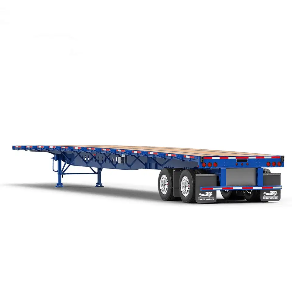 45ft Semi Trailer – 3 Axle Low Flatbed Container Semi Trailer - OneStop Container Store