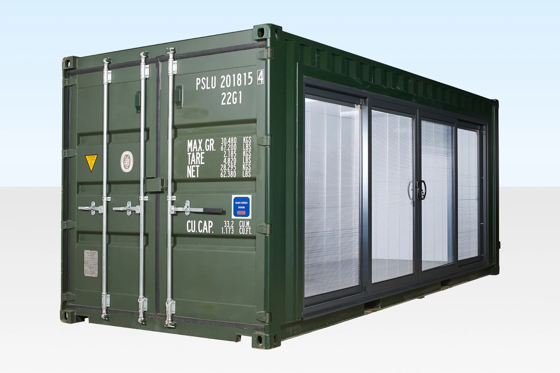 30Ft Container Home Office with Glass Doors