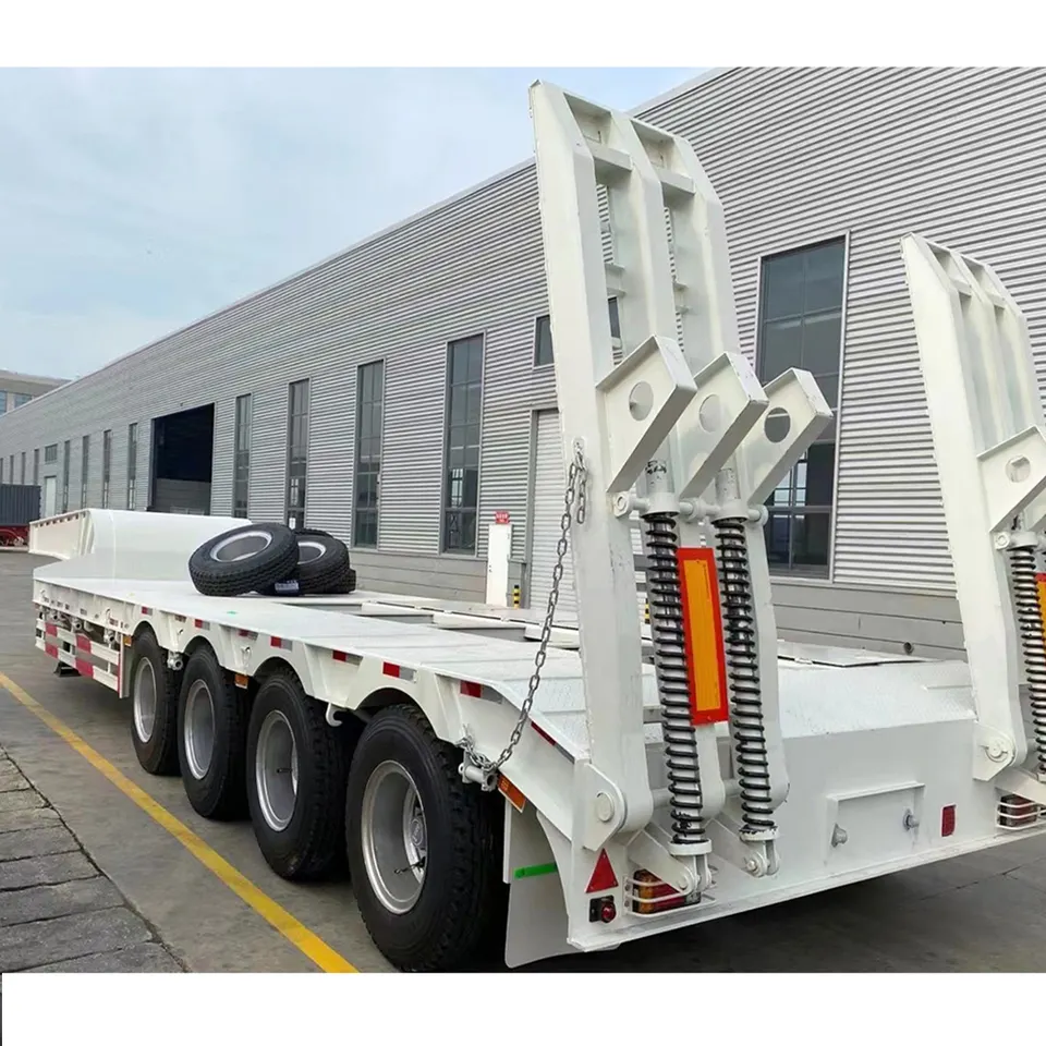Heavy Duty Low Flatbed Loader Deck Lowboy Trailers - OneStop Container Store