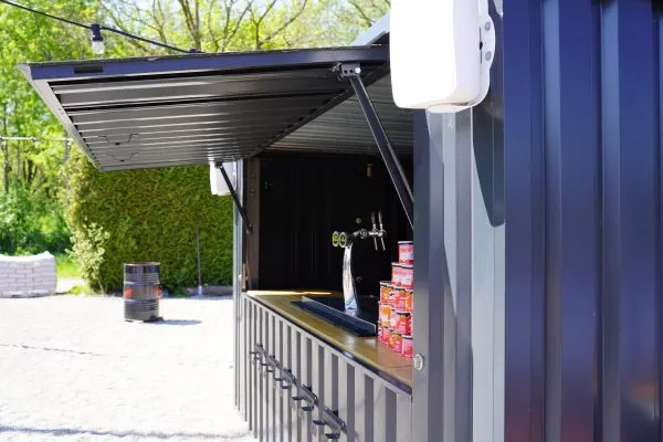 Modular 4×2 M Black Flat Pack Container – Customizable for Bars, Cafes, & More - OneStop Container Store