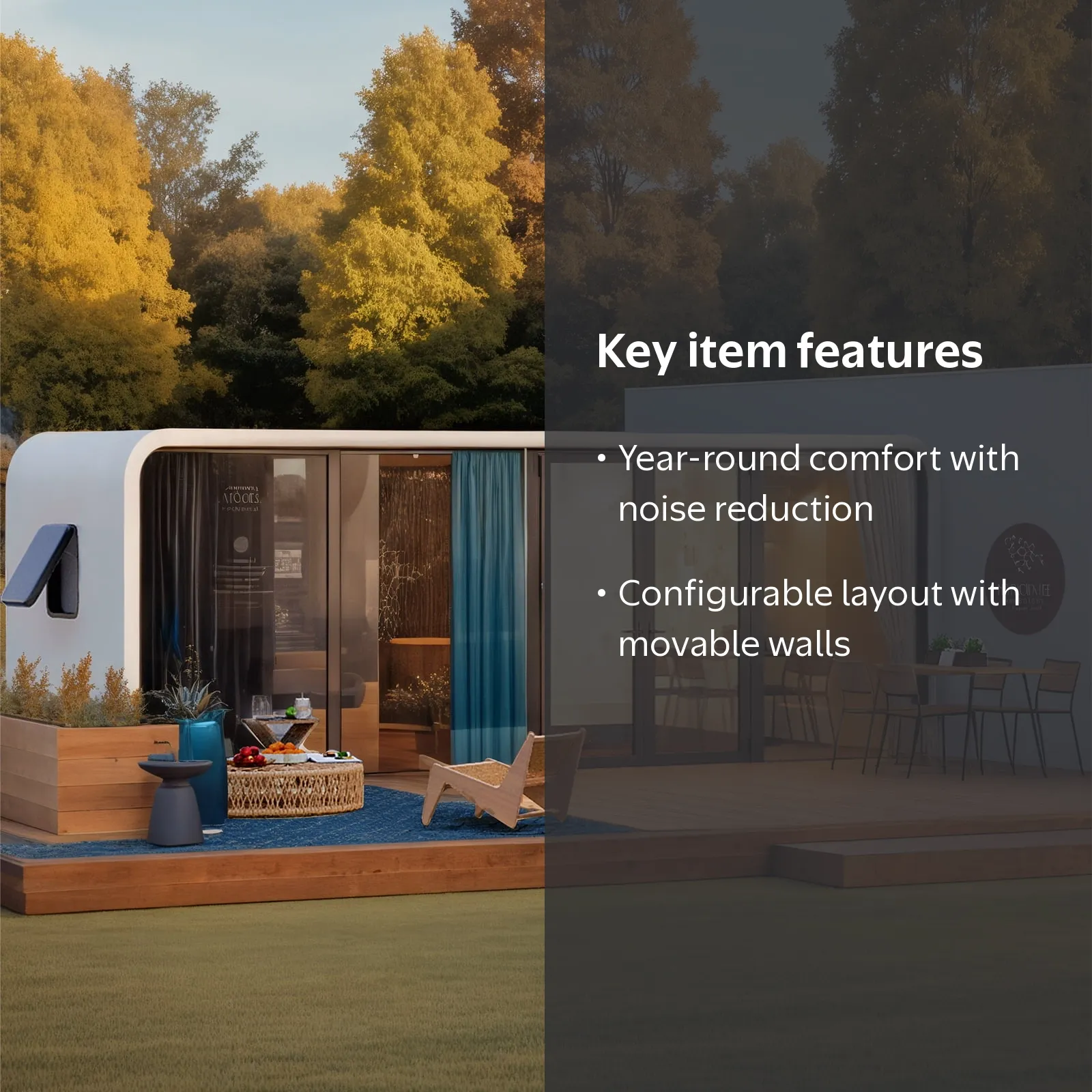 WalkMax Luxury Modern Prefab Cabin - 19ft Mobile Capsule with Bedroom, Kitchen and Bathroom, Storm Resistant prefab Cabin -16 Typhoon and 12 Earthquake Proof Mobile Cabin for Travel and Outdoor Living - Image 3